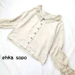 ehka sopo エヘカソポ 長袖シャツ ブラウス キャンディ袖 レース