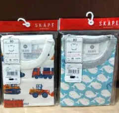 新品 シシュノン 半袖 シャツ ロンパース 80 SKAPE 肌着 2枚セット