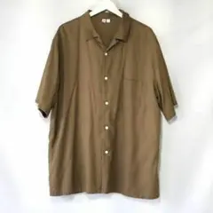 UNIQLO 半袖オープンカラーシャツ ブラウン S メンズ/レディース