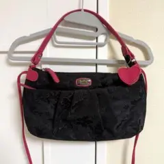 美品 BolsaSovelana ボルサソベラナ 黒 ピンク バッグ