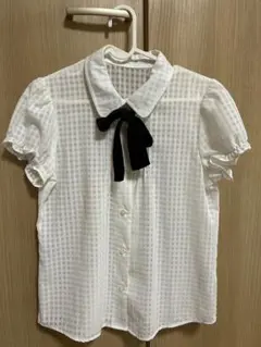 GU シアーボウタイブラウス　ガールズL