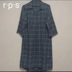 r.p.s シャツワンピース チェックシャツ ロングワンピース グレンチェック