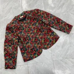 Schon River ジャケット花柄長袖ショート丈ブラックMサイズ
