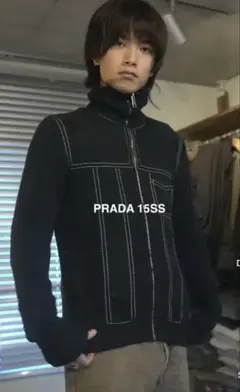 PRADA 15ss ジップ　ドライバーズ ニット セーター　深水光太