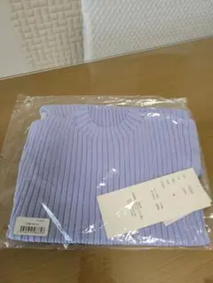 新品タグ付き 神戸レタス フレンチスリーブリブニットトップス モックネック