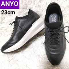 ANYO アンヨ　レザー　シボ　 厚底スニーカー　スリッポン　靴　Y2Kシューズ