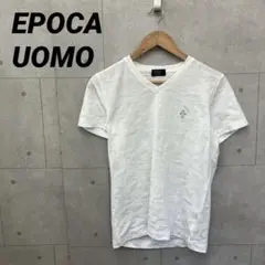 EPOCA UOMO エポカウォモ Tシャツ Vネック ラインストーン 46 白