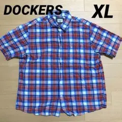 DOCKERSドッカーズ★半袖チェックシャツ★メンズXLサイズ★爽やか清潔感