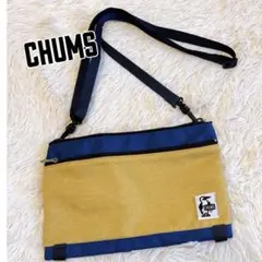 【極美品】CHUMS ツーネックドショルダー　サコッシュ イエロー×ネイビー
