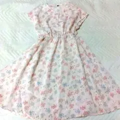 キッズ ワンピース 総柄 花柄 ピンク 130cm