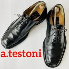 アテストーニ a.testoni 黒 Uチップ 25cm 除菌・消臭済み