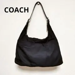 美品 COACH ショルダーバッグ 黒 ナイロン 軽量 7422