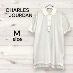 CHARLES JOURDAN Mサイズ ポロシャツ ホワイト 白 メンズシャツ