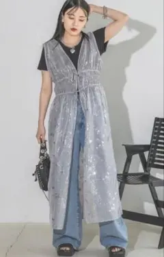 JEANASIS ハクプリントシアーワンピース