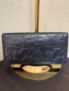 Vivienne Westwood ヴィヴィアン ブラックレザー 型押し 長財布