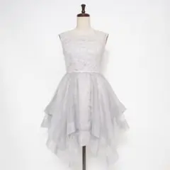 美品 リリーブラウン ランダムフレアーワンピース ブルー サイズ0*ED814