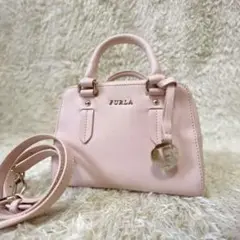 未使用級✨FURLA ベビーピンクレザー 2Wayハンドバッグショルダーバッグ