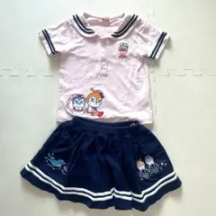 アンパンマン　ドキンちゃん　セーラーシャツ&キュロット　セットアップ