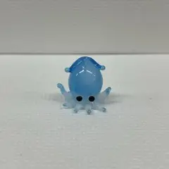 ガラス細工　イカ（M）青