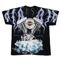 ハーレーダビッドソン Tシャツ XL ブラック サンダー ライトニング