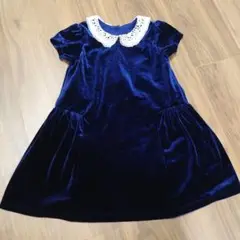 80サイズ　M＆S　ベロア　ワンピース
