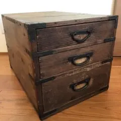【レトロ品】小引き出し 木製 金具付き