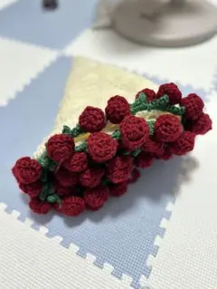 赤い薔薇の花束ブランケット