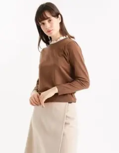 襟付きニット マッキントッシュフィロソフィー ブラウン