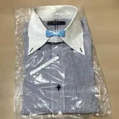 Perfect Suit ボウタイ付きストライプワイシャツ