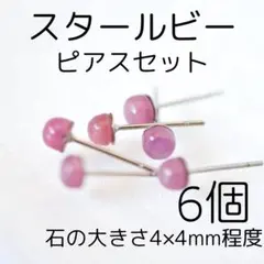 スタールビー ピアスセット 6個 サージカルステンレス