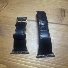Apple Watch レザー バンド 黒 drip 45mm等大きいサイズ用
