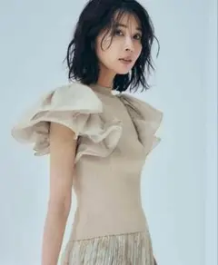 FRAY I.D ラッフルスリーブニットプルオーバー