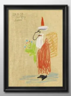 15405■ポスター アート 絵画『ピカソ　クリスマス　サンタ』A3 マット紙