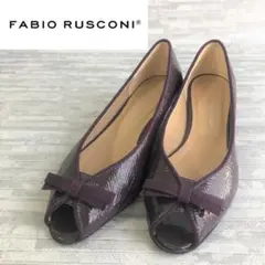 【美品】FABIO RUSCONI ファビオルスコーニ オープントゥ エナメル