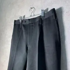 【ヴィンテージ】ロールアップ ワンタックスラックスパンツ 黒古着usedBM24