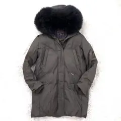 【高級】woolrich ウールリッチ ファー ダウン フェザー 羊毛 カーキ