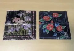 ハンカチ 花柄 藍色 2枚セット