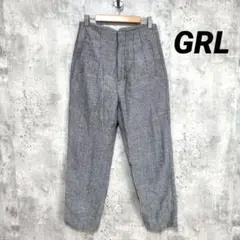 【GRL】グレイル ヘリンボーン柄 スラックス M グレー ポケット カジュアル