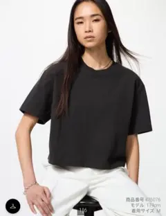 UNIQLO テクスチャージャージーT ブラック Mサイズ