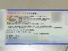 11/16(水) ジブリパーク ジブリの大倉庫 12:00 入場券 チケット