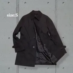 美品✨ライナー付き　比翼仕立て　ステンカラーコート　ビジネス　ブラック　2way