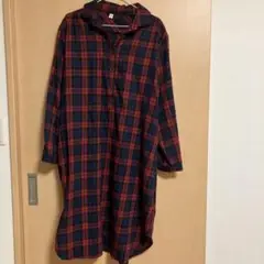 チェック柄シャツワンピース