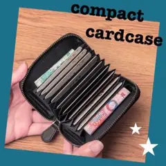 カードケース カードホルダー ジャバラ コンパクト 黒 ブラック 大容量 財布型