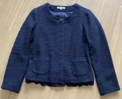 お値下！grove ネイビー フリル ジャケット ラメ ツイード 卒業式 入学式