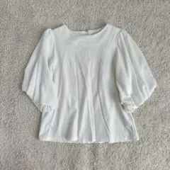 ブラウスライク カットソー Tシャツ トップス バルーンスリーブ ストレッチ