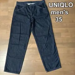 UNIQLO ユニクロ　メンズ　ワイドフィットジーンズ　紺35 Lくらい