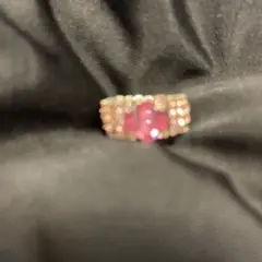 ピンクストーン付きカジュアルリング
