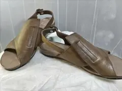 期間限定価格　SAYA ブラウン レザー サンダル　M