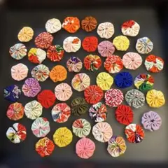 8-27❣️和柄古布ヨーヨーキルト❣️50枚