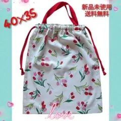 100円引き！セールでお得にゲット！着替え袋　チューリップ裏地なし 40✕35